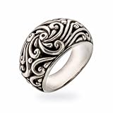 Eve's Addiction Sterling Silver Bali Style Fleur de Lis Ring