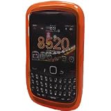 PREMIUM ORANGE WAVE SOFT CRYSTAL SKIN GEL COVER CASE FOR BLACKBERRY CURVE 8520 8530 TIGHT FIT