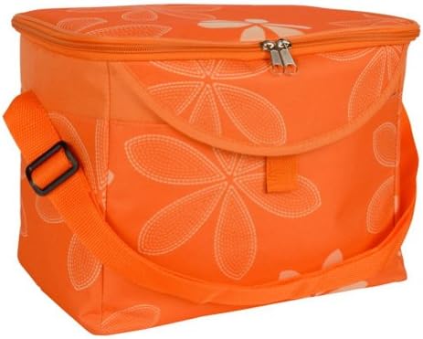 Large Floral Cooler Lunchbag Orange