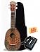 Kala KA-PSS Mahogany Pineapple-Style Soprano Ukulele Bundle with Hard Case, Cherub Tuner, and Polishing Cloth