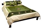 6pc.Thai Sunburst Medallion Comforter Cover & Bedding Set (Jade Green) - U. ....
