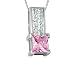 Pink Sapphire Gemstone Pendant with Diamonds 1/4 Carat (ctw) in 14K White Gold with Chain