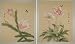 Pair of Original Chinese Watercolors -Vintage Painting of Butterflies and Flowers