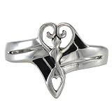 Silver Silver Venus Wiccan Goddess Love Heart Ring (sz 4-15)