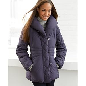Larry Levine Coat, Pillow Collar Short Down