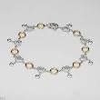 Heart Bracelet With 0.50ctw Genuine Diamonds Well Made in 14K Three tone Gold. Total item weight 7.3g Length 7.25in