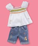 Nannette Little Girl Gauze Top and Bermuda Shorts Set