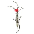 Amphora Glass Vase on Metal Twigs Sconce - Clear