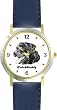 Rottweiler (SC) Dog - WATCHBUDDY&reg; CLASSIC DELUXE TWO-TONE THEME WATCH - Arabic Numbers-Blue Leather Strap-Women's Size-Small