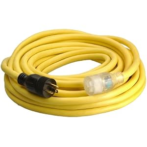 Coleman Cable 026188802 20-Amp Generator Cord 5-20P to 5-20R, Lighted, 50-Feet by Coleman Cable
