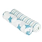 LASSIG レッシグ モスリン おくるみ X Large (２枚入り) (スター＆ストライプ　ボーイ)