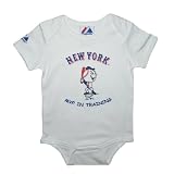 Majestic New York Mets MLB Baby / Infant One-Piece Bodysuit / Romper / Onesie - White (Size: 12)