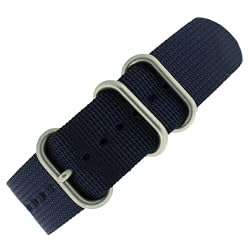 Watch Band Nylon One Piece Military Sport Navy Heavy Stainless Buckle 22 millimeter