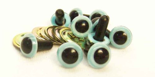 Sassy Bears 12mm Light Blue Safety Eyes for Bear, Doll, Puppet, Plush Animal and Craft - 10 Pairs