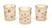 Holiday 3-Pc Frosted Votive Candle Holders - Golden Snowflakes