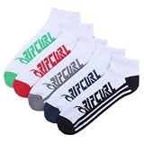 White 5 Pack Slant Pop Socks by Rip Curl