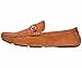 Amali Mens Cognac Plush Microfiber Loafer Driving Shoe with Silver Chain Ornament: Style Ecker-215
