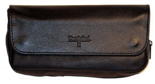 Black Castleford Padded Leather Combination Pipe & Tobacco Pouch #712