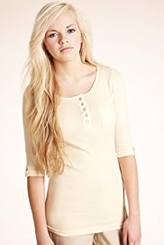 Angel Pure Cotton Henley Neck Top