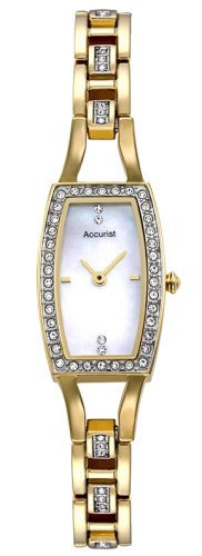 Accurist Gold Plated Ladies Stone Set Bezel Bracelet Watch - LB1248P