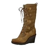 Bronx Damen Lederstiefel (Braun, 36)