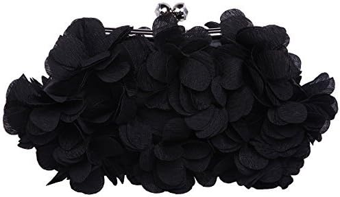 VMATE® NEW Frilly Loose Petal Flower Kissing Lock Clasp Fashion Clutch Evening Handbag