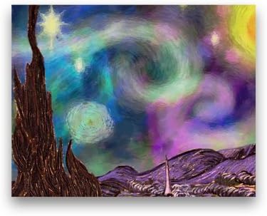 Rainbow Starry Night Print Poster 20*16