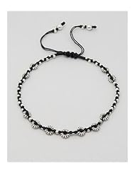 Cotton Waxed Thread Anklet In Zinc
