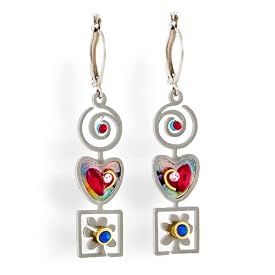 Heart, Spiral and Flower Earrings