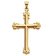 14K Yellow Gold Cross Pendant - 34.50x23.50mm
