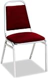 Alera SC68FA30C Square-Back Stacking Chairs with Burgundy Fabric Upholstery