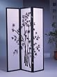 3 Panel Black Bamboo Print Oriental Shoji Screen / Room Divider