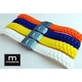 22mm Royal Blue MODENA President style Italian Rubber Watch Band w/ Deployment Buckle