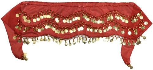 Chiffon Dangling Gold Coins Hip Scarf for Belly Dancing (Choose your favorite color)