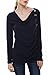 Arshiner Womens Cowl Neck Long Sleeve Maternity Nursing Tunic Blouse, Medium, Dark Blue