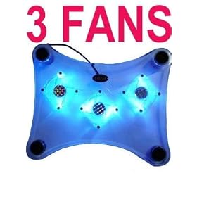 USB Notebook Cooler Cooling Pad - 3 Fans - For Laptop Computers