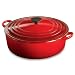 Le Creuset Enameled Cast-Iron 3-1/2-Quart Wide French Oven, Cherry Red