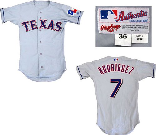 Ivan Rodriguez 2002 Game Used Texas Rangers Jerseys