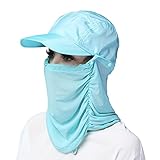 Generic レディース ＵＶカットフェイスカバー帽子 ブルー