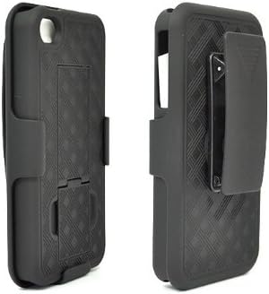 Decoro Branded DHCIP4CK Apple iPhone 4 4S Belt Clip Holster Cover Case Shell Kickstand Stand Criss Cross Plaid Design-Black