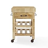 Crosley Marston Butcher Block Kitchen Cart, Natural