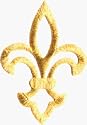Gold Fleur De Lis - Embroidered Iron On or Sew On Patch
