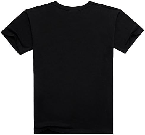 Moon Wolf Screen Printed T Shirts Boys Black Crew Neck Short Sleeve Tee XL