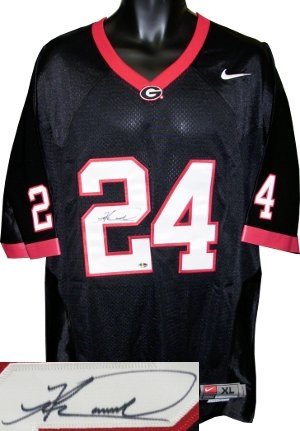 Knowshon Moreno Autographed/Hand Autographed/Hand Signed Georgia Bulldogs Nike Black Jersey- Moreno