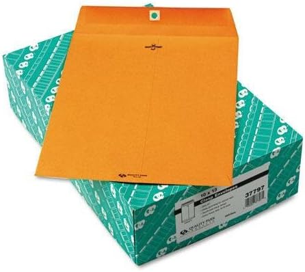 QUALITYPARK 37797 Clasp Envelope, 10 x 13, 32lb, Light Brown, 100/Box