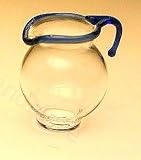 Dollhouse Miniature German Blue Rimmed Glass Pitcher