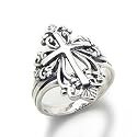 Sterling Silver Victorian Style Open Cross Ring (Size 5,6,7,8,9)