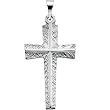 Platinum Cross Pendant - 25.00x15.00mm