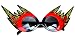 Mardi Gras Flame Kiss Style Costume Party Sunglasses - Black / Red Flames