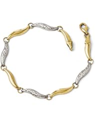 Leslies 10K Two-tone Diamond-cut Bracelet Length 7"